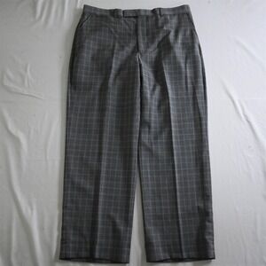 Austin Reed 36x30 Gray Plaid Windsor Woolens 100% Wool Flat Front Dress‎ Pants